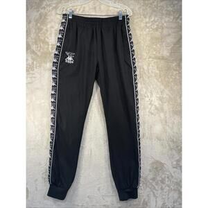 KAPPA Mens Graphic Tracksuit Trousers Joggers Pants Black SLD